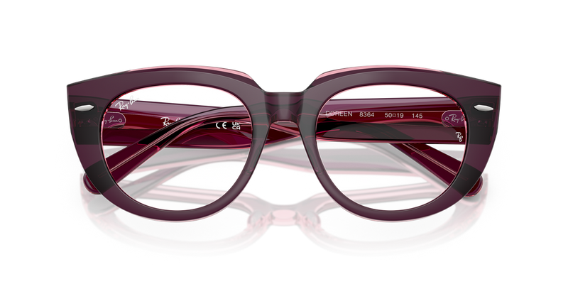Ray-Ban DOREEN in Violet On Transparent Pink / Clear (8364) - Alternate View