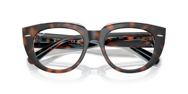 Ray-Ban DOREEN in Dark Havana On Multicolor / Clear (8401) - Alternate View