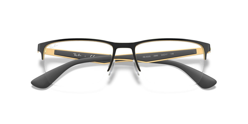 Ray-Ban RX6335 in Black On Gold - Alternate View
