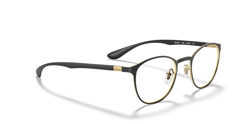 Ray-Ban RX6355 in Black On Gold - Alternate View