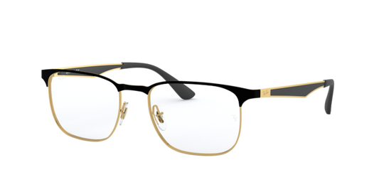 Ray-Ban RX6363 - Black On Gold / Demo Lens (2890)