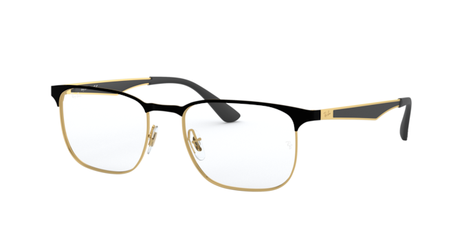Ray-Ban RX6363 in Black On Gold - Front View