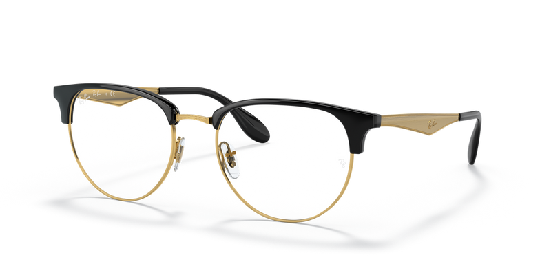 Ray-Ban RX6396 in Black On Gold / Clear (5784) - Alternate View