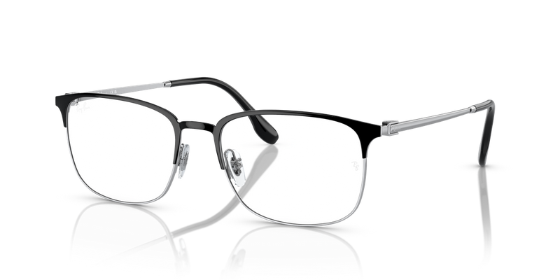 Ray-Ban RX6494 in Black On Silver - Front View
