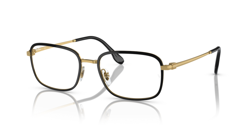 Ray-Ban RX6495 in Black On Gold - Front View