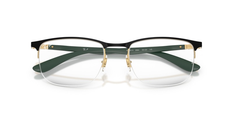 Ray-Ban RX6513 in Black & Gold - Side View