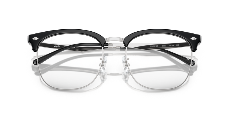 Ray-Ban RX7318D in Black On Silver / Clear (2000) - Side View