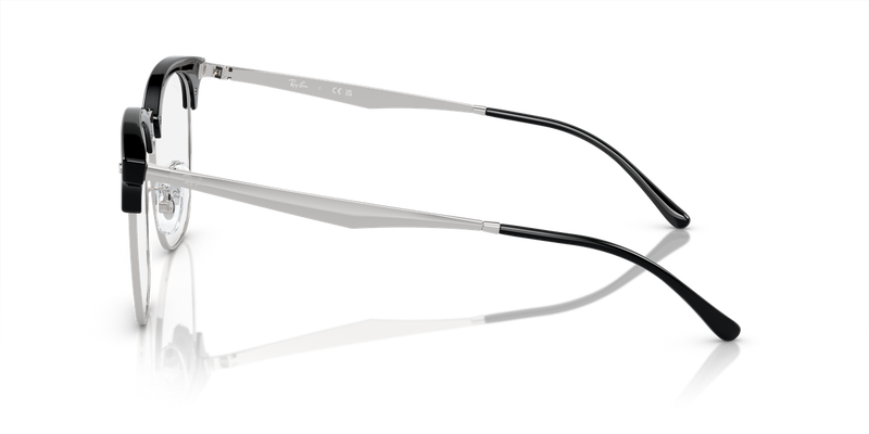 Ray-Ban RX7318D in Black On Silver / Clear (2000) - Back View