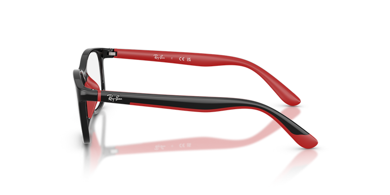 Ray-Ban Youth 0RY1644 in Black On Rubber Red - Back View