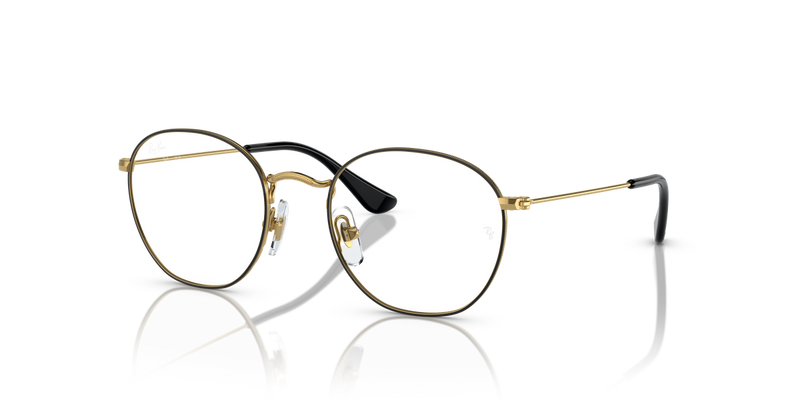 Ray-Ban Youth JUNIOR ROB in Black On Gold - Alternate View