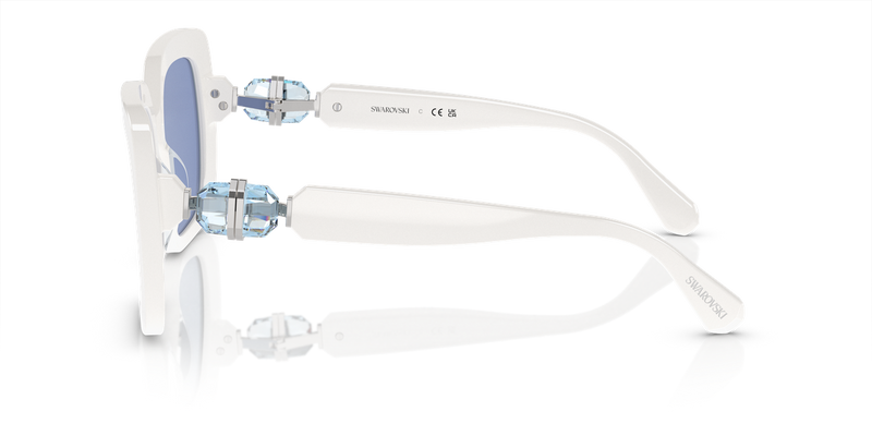Swarovski SK6001 in White / Light Blue Mirror Silver (100355) - Alternate View