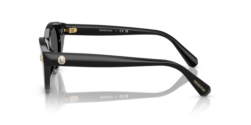 Swarovski SK6025 in Black / Dark Grey (100187) - Back View