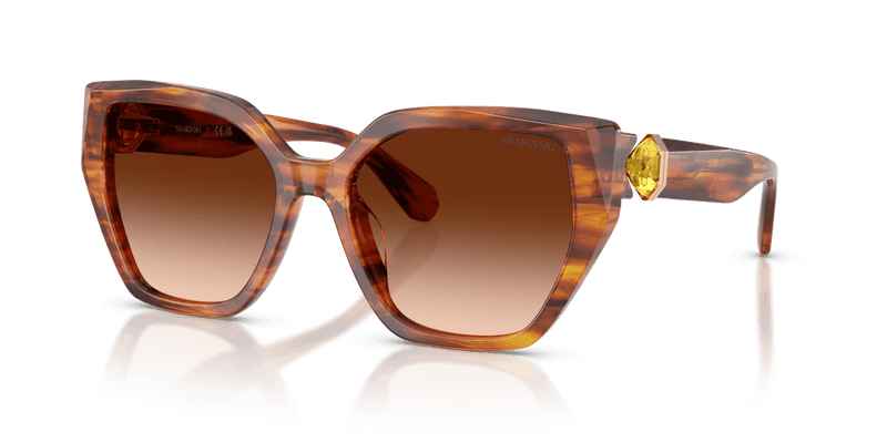 Swarovski SK6044U in Striped Brown / Brown Gradient (109174) - Alternate View