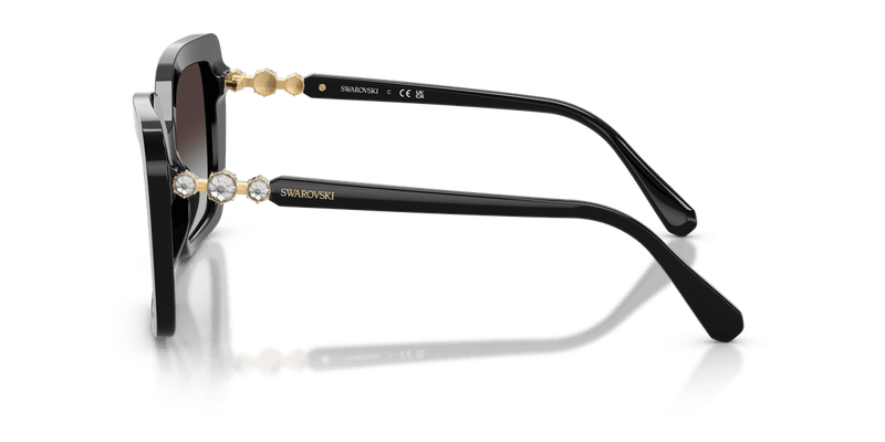 Swarovski SK6049F in Black / Gradient Grey (10018G) - Side View