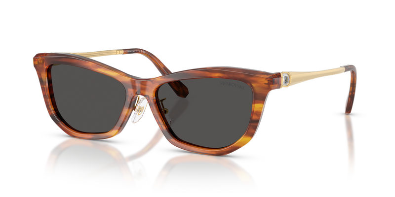 Swarovski SK6057F in Striped Havana / Dark Grey (109187) - Alternate View