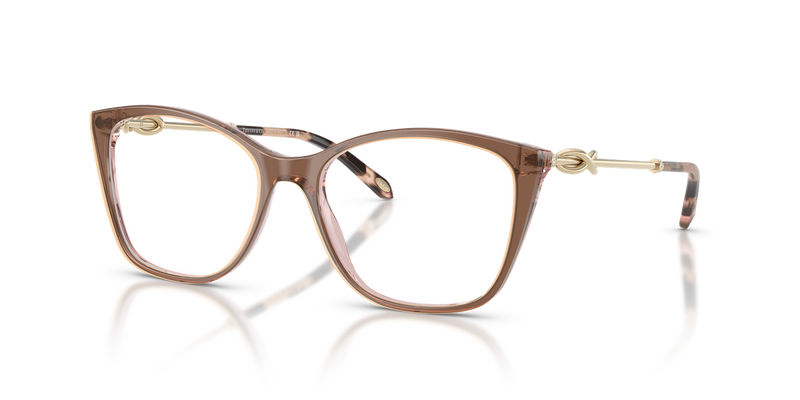 Tiffany TF2160B in Brown On Pink Grey / Demo Lens (8255) - Front View