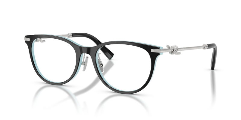 Tiffany TF2279D in Black On Tiffany Blue / Demo Lens (8055) - Alternate View