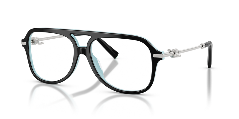 Tiffany TF2283 in Black On Tiffany Blue / Demo Lens (8055) - Front View