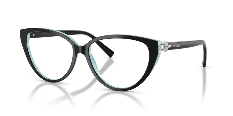 Tiffany TF2292F in Black On Tiffany Blue / Demo Lens (8055) - Alternate View
