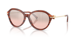 Ruby Striped Havana / Light Pink Mirror Gradient Silver (84407E)