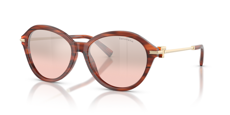 Tiffany TF4259 in Ruby Striped Havana / Light Pink Mirror Gradient Silver (84407E) - Alternate View