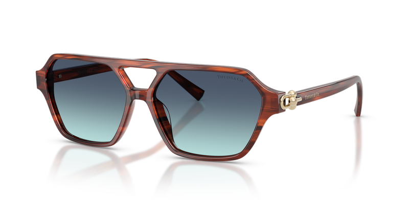 Tiffany TF4264U in Ruby Striped Havana / Gradient Blue (84409S) - Alternate View