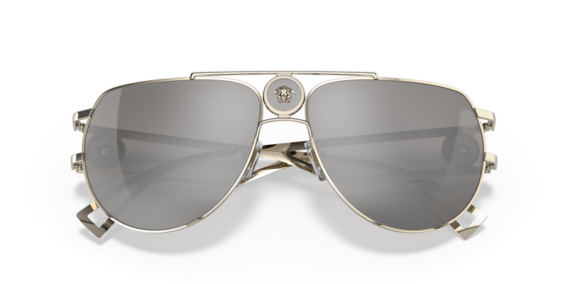 Versace VE2225 in Pale Gold / Light Grey Mirror Silver (12526G) - Alternate View