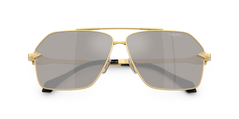 Versace VE2284 in Gold / Light Grey Mirror Silver (10026G) - Side View
