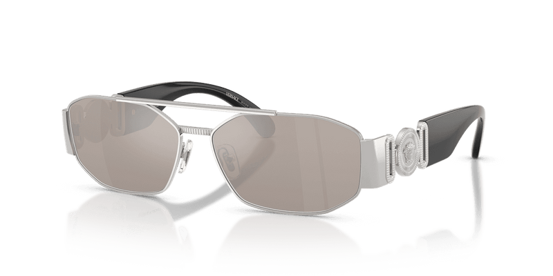 Versace VE2287 in Silver / Clear Mirror Real Platinum (1000AP) - Front View