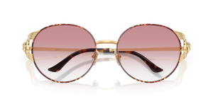 Gold Versace/Havana / Clear Gradient Pink (15253B)