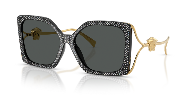 Versace VE4502U in Black Strass Crystal / Dark Grey (550787) - Alternate View
