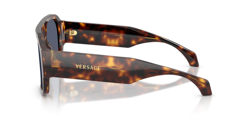 Versace VE4508U in Havana / Dark Blue Polarized (55372V) - Back View