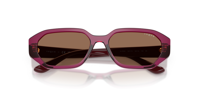 Vogue Junior 0VJ2034 in Transparent Burgundy - Side View