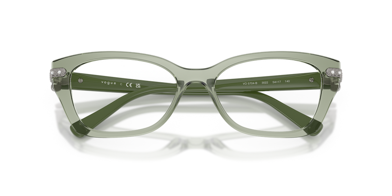 Vogue Eyewear VO5704B in Transparent Green / Demo Lens (3022) - Alternate View