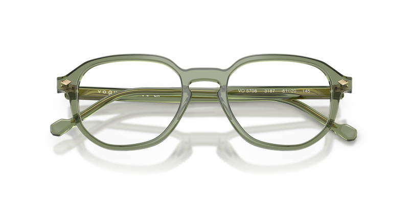 Vogue Eyewear VO5708 in Transparent Green / Demo Lens (3187) - Side View
