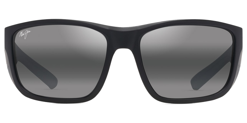 Maui Jim Amberjack in Matte Black with Black rubber / Neutral Grey (896-02) - Front View