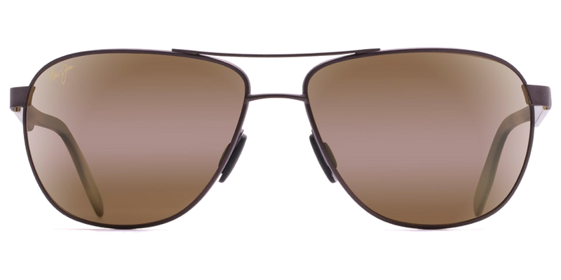 Maui Jim Castles in Matte Chocolate / HCL® Bronze (H728-01M) - Temple Detail