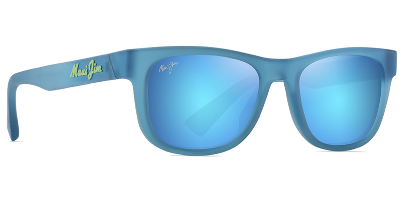 Maui Jim Kaulike in Matte Transparent Blue / Blue Hawaii (B687-03) - Temple Detail