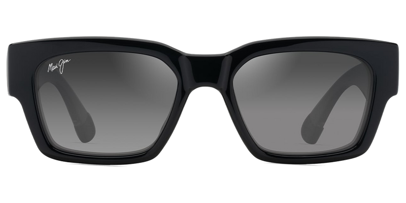 Maui Jim Kenui in Shiny Black with Trans Light Grey / Neutral Grey (GS642-14) - Front View