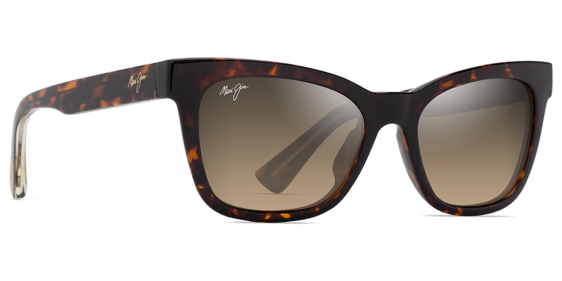 Maui Jim Hiwahiwa in Shiny Dark Havana / HCL® Bronze (HS689-10) - Temple Detail