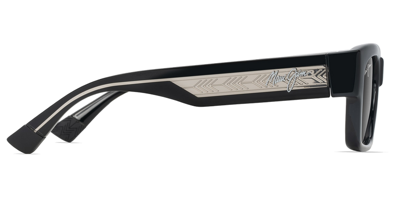 Maui Jim Kenui in Shiny Black with Trans Light Grey / Neutral Grey (GS642-14) - Back View
