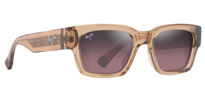 Maui Jim Kenui in Shiny Trans Light Tan / Maui Rose® (RS642-01) - Temple Detail