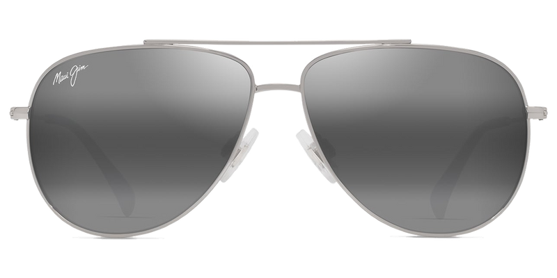 Maui Jim Hauoli XS in Shiny Silver with Black / Neutral Grey (589-17) - Front View
