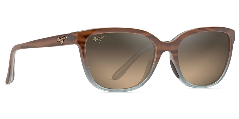 Maui Jim Honi in Sandstone with Blue / HCL® Bronze (HS758-22B) - Temple Detail