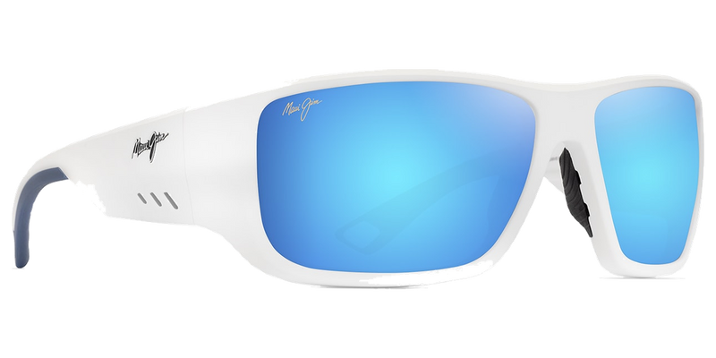 Maui Jim Keha in Matte White / Blue Hawaii (B663-05) - Temple Detail