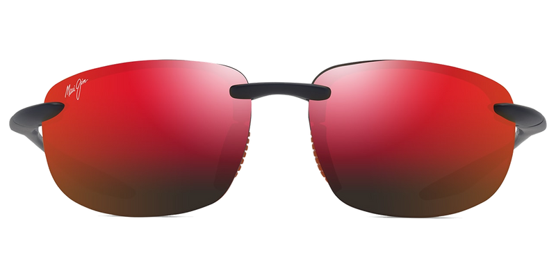 Maui Jim Ho‘okipa Ultra in Matte Solid Dark Blue with Orange / HAWAII LAVA™ (RM676-03A) - Temple Detail