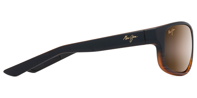 Maui Jim Kaiwi Channel in Dark Brown Stripe / HCL® Bronze (H840-25C) - Temple Detail