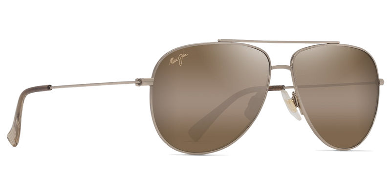 Maui Jim Hauoli XS in Shiny Light Gold w/Brown Grad / HCL® Bronze (H589-16) - Temple Detail