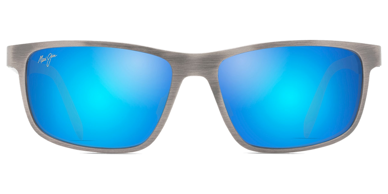 Maui Jim Anemone in Brushed Dark Gunmetal / Blue Hawaii (B606-14) - Temple Detail