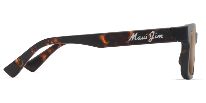 Maui Jim Hiapo Asian Fit in Matte Dark Havana / HCL® Bronze (H655-10) - Temple Detail